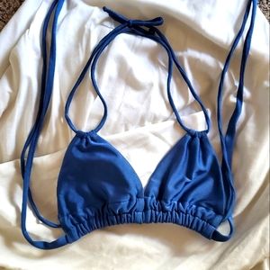 Montce Triangle Bikini Top medium shimmer blue